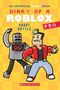 "Diary of a Roblox Pro: Robot Battle" steht oben. Darunter ein Cartoon von einem Roboter und einer Figur in roter Jacke.