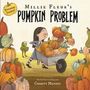 "Millie Fleur's Pumpkin Problem" steht oben. Ein Mädchen schiebt eine Schubkarre voller Kürbisse, daneben ein grüner Frosch., Buch