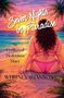 "Seven Nights in Paradise. My Unfiltered Hedonism Diary. WHITNEY SHANNON." Illustration einer Frau am Strand bei Sonnenuntergang.