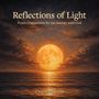 Text: "Reflections of Light: Poetic Companions for the Journey with God" und "Cindy Luukkonen". 

Illustration: Sonne über ruhigem Meer., Buch
