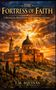 „The Fortress of Faith“ oben. „Unlocking the Silent Secrets of the Sanctuary of Loreto“. Unten: „T.M. Aquinas“. Sonnenstrahlen über einer alten Kirche., Buch