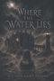 Text: "Where the Water Lies" und "Allissia Saint Vaughn". Eine düstere Illustration: Frau im Meer vor einem großen Herrenhaus., Buch