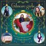 „Gilmore girls: The Night Before Christmas in Stars Hollow“. Illustration mit beschneitem Schild voller Lichterketten., Buch