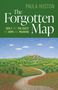 Oben die Texte: "Paula Huston", "The Forgotten Map", "Gen Z and the Quest for Hope and Meaning". Darunter Hügel mit Dorf., Buch
