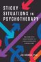 „STICKY SITUATIONS IN PSYCHOTHERAPY“, bunte Pfeile in alle Richtungen auf schwarzem Hintergrund.