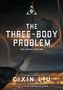 Der Text sagt: "The Three-Body Problem: The Comic Edition". Es zeigt eine düstere, futuristische Landschaft mit einem Planeten., Buch