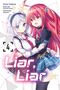 Text: "Funa Yukina", "Original Story: Haruki Kuou", "Character Design: konomi", "[4] Liar, Liar". Illustration zweier Mädchen in Schuluniformen., Buch