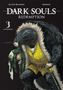 "DARK SOULS REDEMPTION 3 MASKERADE" ein maskierter Krieger in gelbem Wams hält eine grün gekleidete Figur., Buch