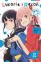 "Lycoris Recoil", "Official Comic Anthology Reload", "Original Story Spider Lily". Zwei Mädchen, eines mit pinkem Haar., Buch
