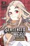 "Sentenced to be a Hero" in zerrissener Schrift, blondes Anime-Charakter im Hintergrund mit rotem Schachbrettmuster., Buch
