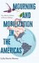 Titel „Mourning and Mobilization in the Americas“. Ein Kolibri fliegt zu einer Lilie, darüber eine Weltkarte mit rosa Wolken.