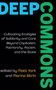 Titel in blauer und grüner Schrift: "DEEP COMMONS". Darunter Beschreibung und Editoren in weiß und orange. Schwarzer Hintergrund., Buch