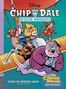 "Chip 'n Dale Rescue Rangers" oben, "Scheme the Impossible Dream" unten. Comic-Stil: Tiere auf Flugzeugflügel in Actionpose., Buch