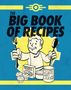 "The Big Book of Recipes" steht groß oben. Ein Cartoon-Mann hält Gabel und Löffel. Dosen und Zimtschnecken sind zu sehen., Buch