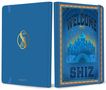 "Welcome to Shiz" und "INSIGHTS". Blaues Cover, linke Seite mit goldenem Ornament, rechte Seite mit Stadtillustration.