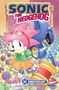 "Sonic The Hedgehog" steht oben. Unten "Amy's 30th Anniversary". Amy mit pinken Haaren steht vor einem Roboter in einem Blumenfeld.