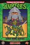 Text: "Teenage Mutant Ninja Turtles", "Saturday Morning Adventures". Illustrativ: Schildkröten kämpfen. Gegner im Hintergrund., Buch