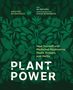 Texte: "Wouter Bijdendijk", "60 Recipes by Michelin Star Chef Joris Bijdendijk", "Heal Yourself with Medicinal Mushrooms, Roots, Flowers, and Herbs", "Plant Power". Ein dunkelgrüner Hintergrund mit floralen Mustern., Buch