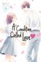 „A Condition Called Love“. Ein lächelndes Paar hält sich an den Händen. Illustration mit rosa Blütenblättern., Buch