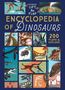 Text: "Ultimate Lift the Flap Encyclopedia of Dinosaurs, 200 flaps to explore." Illustration mit Dinosauriern in bunten Kästchen., Buch
