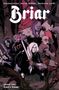 „Briar“, „Volume Three: Night’s Terror“. Eine düstere Illustration mit bewaffneten Fantasiefiguren im Wald., Buch