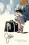 „Jane“, Aline Brosh McKenna, Ramón K. Pérez. Illustration einer Person, lesend, mit Koffer vor einer Stadtansicht., Buch