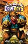 „Wild West Cowboys of Moo Mesa“ über einem muskulösen Stier-Cowboy mit Pistolen und Cowboyhut., Buch