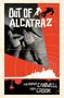 "Out of Alcatraz"; zwei gezeichnete Männer fliehen, dynamische Stilisierung mit rot-schwarzem Hintergrund und Kreismustern.