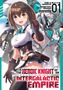 „I'm the Heroic Knight of an Intergalactic Empire“. Junge Frau mit Rüstung, daneben ein futuristischer Roboter. Manga-Stil., Buch