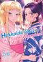 "Hokkaido Gals Are Super Adorable! 5-6". Zwei Frauen in bunten Kimonos vor leuchtenden Lichtern. Anime-Stil., Buch