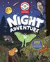 "Backpack Explorer Stickers. NIGHT ADVENTURE. 200 Stickers including glow-in-the-dark stars and planets!" Illustration mit Waldtieren.