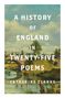 Text: "A History of England in Twenty-Five Poems - Catherine Clarke." Hintergrund: Malerei mit Brücke und Landschaft., Buch