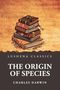 "Lushena Classics: The Origin of Species, Charles Darwin." Illustration mit einem Stapel alter Bücher und einem Pflanzenzweig.