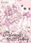 Der Text lautet: "Story & Art by Kiyoko Iwami" und "My Girlfriend's Not Here Today". Illustration mit zwei Figuren umgeben von Teddybären.