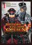 Buchtitel: "History of the Kingdom of Orcsen". Zwei Figuren in imposanten Uniformen; eine als Schwein, die andere elfartig., Buch