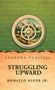 "Lushena Classics, Struggling Upward, Horatio Alger Jr." Steuerrad vor Bergen, grüner Himmel mit handgeschriebenem Text., Buch