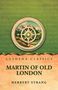 "Lushena Classics, Martin of Old London, Herbert Strang." Oben ein Kompass, darunter Berge, mit grünem Hintergrund., Buch