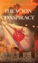 „CRUCIBLE OF LEGACY, BOOK 1“, „THE SCION CONSPIRACY“, „MIKE CAHOON“. Eine Flagge mit rotem Wolf vor brennender Mauer., Buch