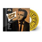 CD-Cover mit Text: "Johnny Cash Sings: The Songs That Made Him Famous." Schwarz-weißes Porträt eines Mannes.