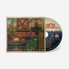 Text: "ROSE'S PAWN SHOP", "AMERICAN SEAMS". Illustration: Natur, Instrumente, Gebäude, Sonnenaufgang und Stadtansicht.