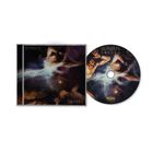 "Junius Soteria" steht über einem surrealen Szenario mit schwebenden Figuren in kosmischen Farben.