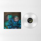 Text: "Melvin Gibbs" auf Schallplatte. Links Nahaufnahme eines Insekts mit großen Augen, rechts transparente Vinylplatte.