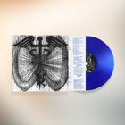 Handgeschriebene blaue Notizen auf Weiß, daneben ein schwarzes Muster. Ein blaues Vinyl mit schwarzem Mittelteil.