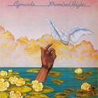 "Cymande" und "Promised Heights" ziert eine Hand, die nach einer fliegenden Taube greift, über Wasser mit gelben Blumen.