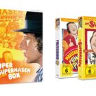 Text: "Die Supernasen Box", "Piratensender Powerplay", "Die Einsteiger", FSK 6 und 12. Cover von Filmboxen.