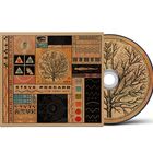 "Steve Porcaro The Very Best" steht im Zentrum. Collage mit Naturmotiven, geometrischen Formen und einem Baum.