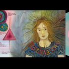 Texte: „side a, Love of My Life, Maitreya Corso, side b, Dewy Water.“ Illustration einer Frau mit langem Haar.