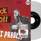 Text: "El Rock and Roll de Elvis Presley", "ORIGINAL EP LIMITED EDITION 200 COPIES SILVER VINYL". Illustration: Elvis mit Mikro.