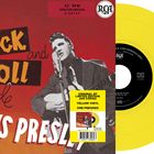 "El Rock and Roll de Elvis Presley." Illustration eines Mannes mit Gitarre; gelbes Vinyl, limitierte Auflage von 200.