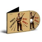 POKEY LAFARGE, RENT MONEY; Mann mit Gitarre, Retro-Stil, Hülle und CD-Design.